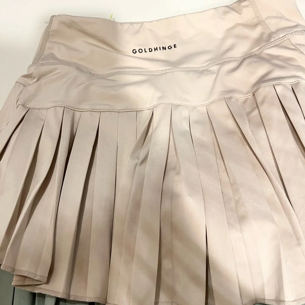 Lot of 6 Gold Hinge Pleated Tennis Skirt skort tennis pickle ball gold_5